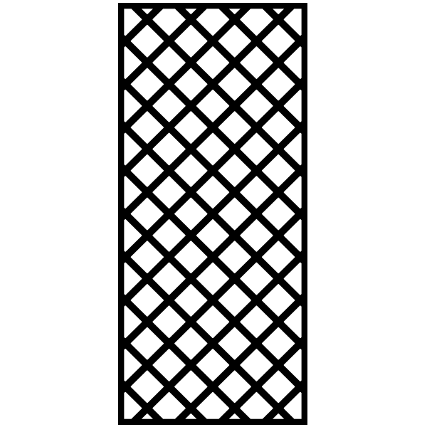 Ausgeschnittenes Paneel als diagonales Gitter mit rautenförmigen Öffnungen